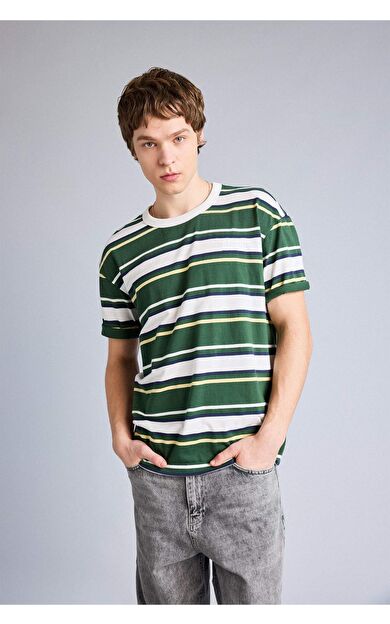 %100 Pamuk Boxy Fit Baskılı Tişört