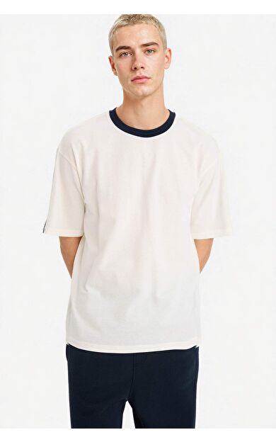 Boxy Fıt Bisiklet Yaka Pike Kısa Kollu Tişört