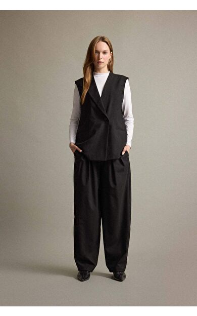 Barrel Fit Pileli Cepli Pantolon