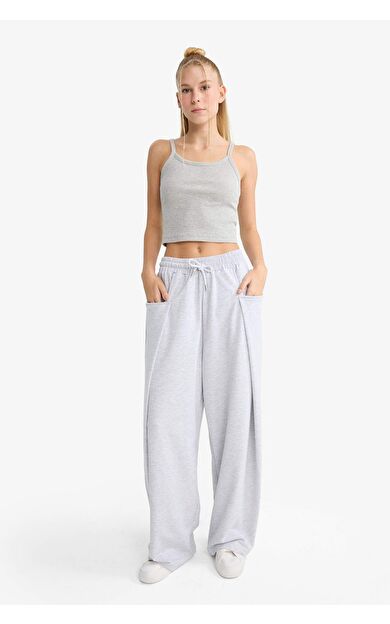 DeFacto Coool Barrel Fit Beli Bağcıklı Geniş Paça Eşofman Altı F8745AX25AUGR210