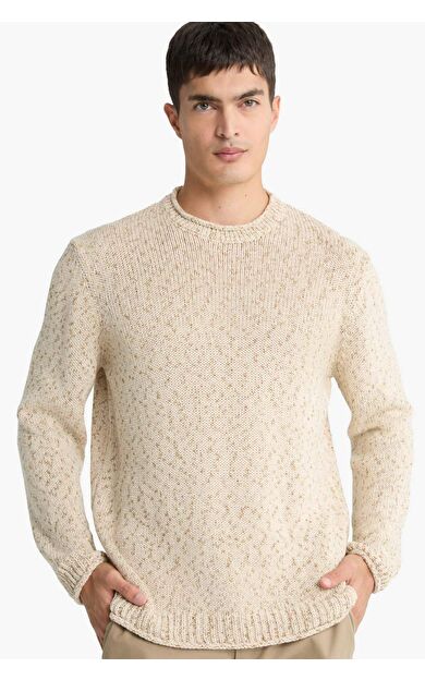 DeFacto Standart Fit Bisiklet Yaka Triko Kazak F8753AX25WNER139