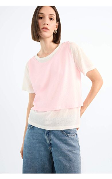 DeFacto 2'li Oversize Bol Kesim Kısa Kollu Tişörrt