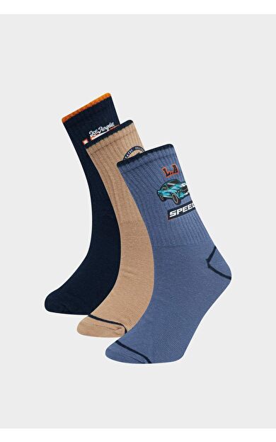 Erkek Çocuk 3'lü Pamuklu Uzun Çorap