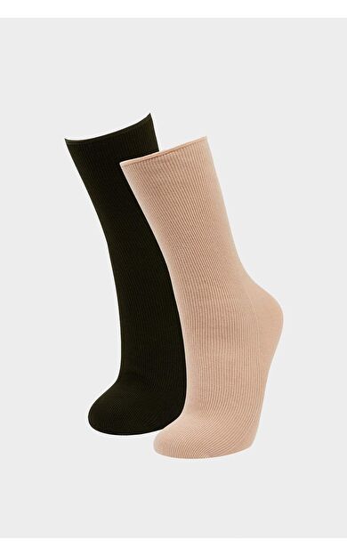 Kadın 2'li Pamuklu Uzun Çorap