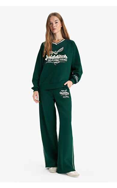 DeFacto Okula Dönüş Coool Harry Potter Wide Leg Baskılı Kalın Kumaş Pantolon