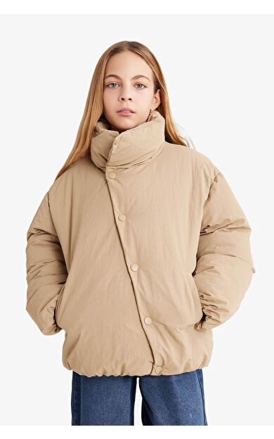 Kız Çocuk Dik Yaka Mont