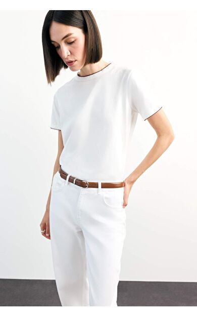 DeFacto Bisiklet Yaka Kısa Kollu Tişört F8994AX25SMWT34