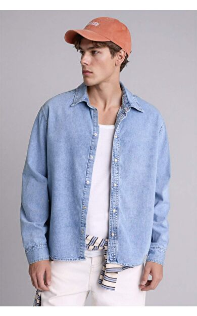 DeFacto Regular Fıt Pamuklu Uzun Kollu Gömlek