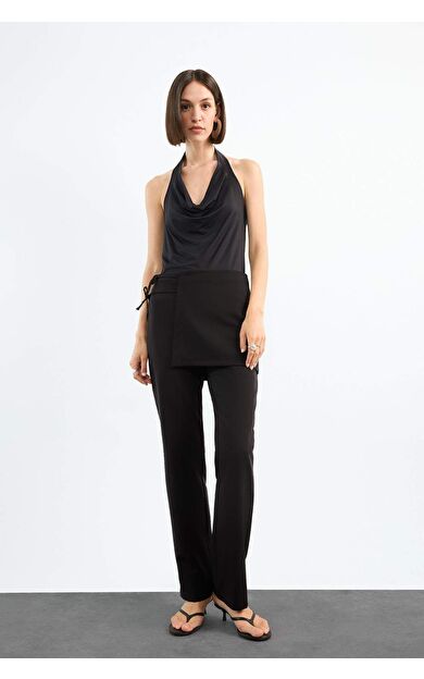 DeFacto Belden Bağlama Detaylı Siyah Pantolon