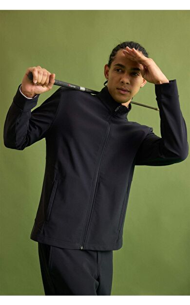 DeFacto Standart Fıt Dik Yaka Hırka