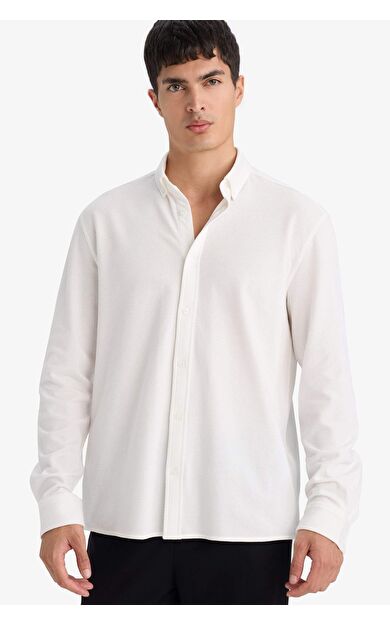 DeFacto Regular Fıt Örgü Görünümlü Gömlek