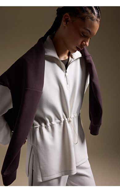 DeFacto Long  Fıt Dik Yaka Modal Sporcu Sweatshirt
