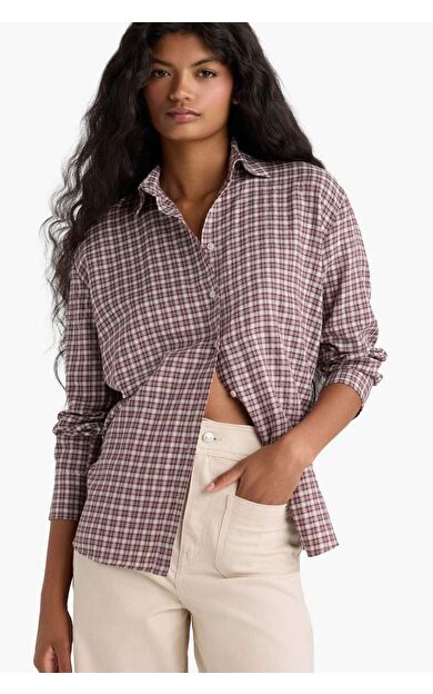 Regular Fit Kareli Uzun Kollu Gömlek