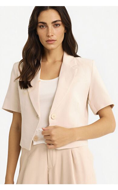 DeFacto Cropped Fit Ceket Yaka Blazer Ceket