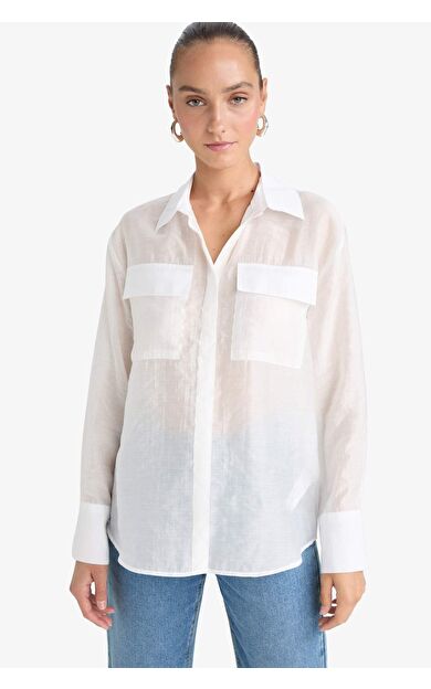 DeFacto Regular Fit Uzun Kollu Gömlek F9140AX25WNWT34