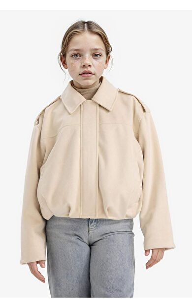 Kız Çocuk V Yaka Mont