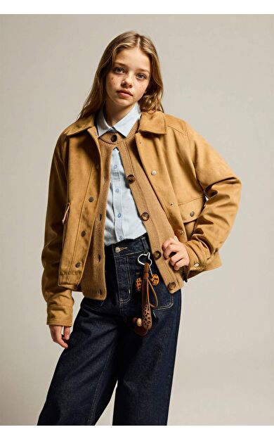 Kız Çocuk Bisiklet Yaka Mont