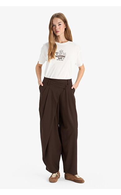 DeFacto Baggy Fit Fermuarlı Normal Bel Standart Boy Pantolon F9191AX25AUBN473