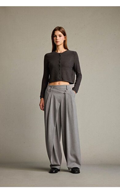 DeFacto Baggy Fit Fermuarlı Normal Bel Standart Boy Pantolon F9191AX25AUGR454