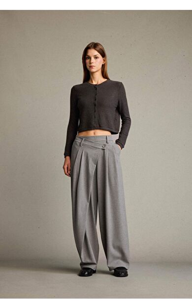 Baggy Fit Fermuarlı Normal Bel Standart Boy Pantolon F9191AX25AUGR454