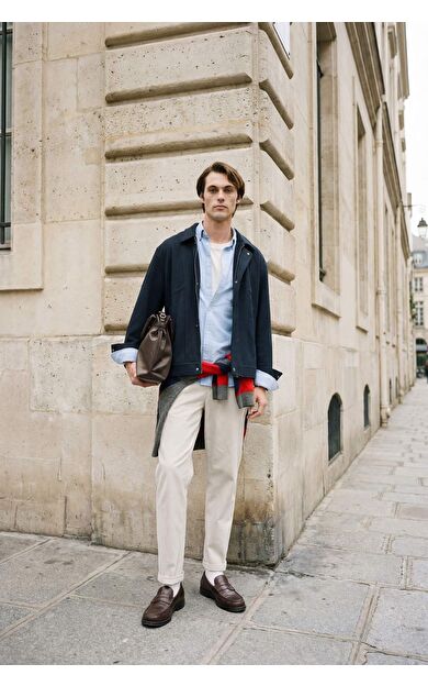 Erkek Pamuklu Smart-Casual Pantolon