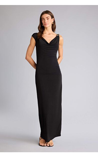 Regular Fıt Degaje Yaka Kısa Kollu Elbise