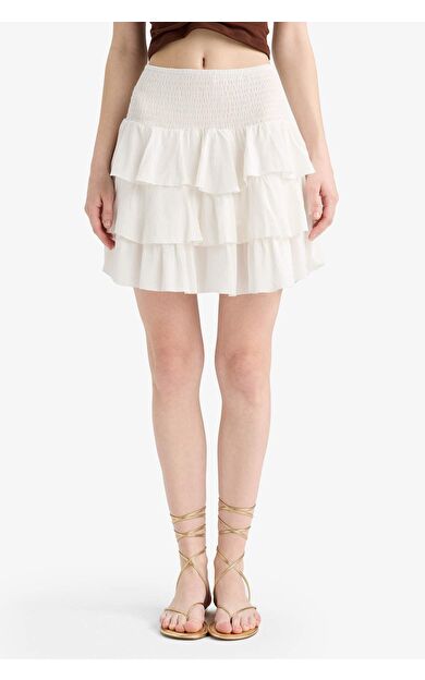 Coool Normal Bel Krinkıl Viskon Mini Etek