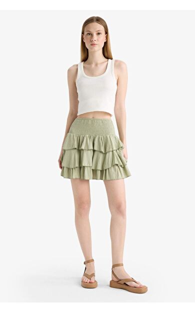 DeFacto Coool Normal Bel Krinkıl Viskon Mini Etek