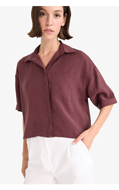 Loose Fit Modal Kısa Kollu Gömlek