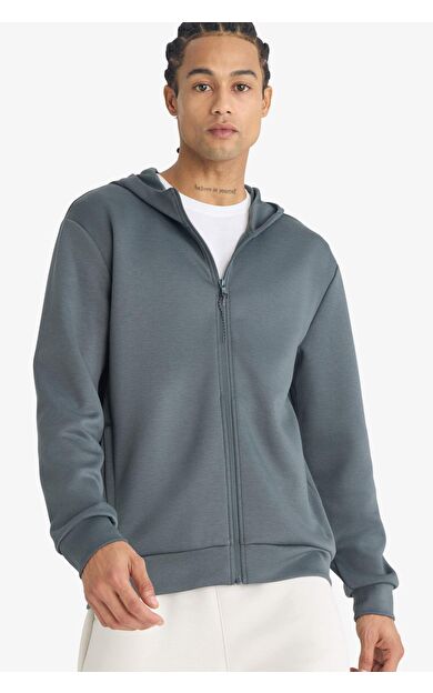 DeFacto Standart Fit Kapüşonlu Hırka