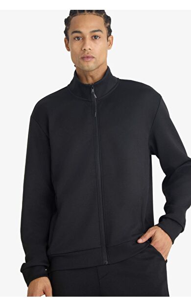 DeFacto Standart Fit Dik Yaka Hırka