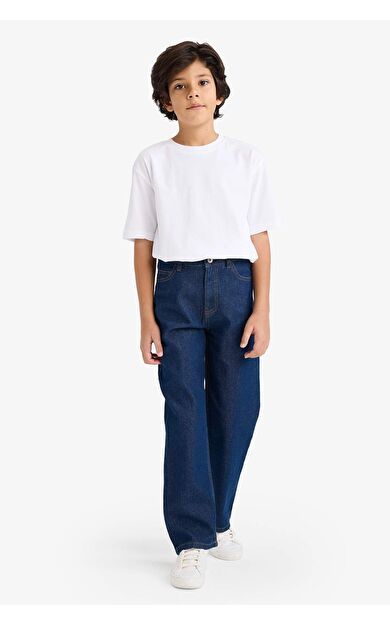 Erkek Çocuk Wide Leg Düz Paça Jean Pantolon
