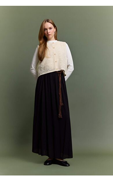 A Kesim Krinkıl Viskon Maxi Etek