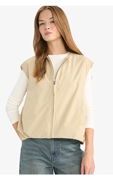DeFacto Regular Fit Dik Yaka Twill Yelek