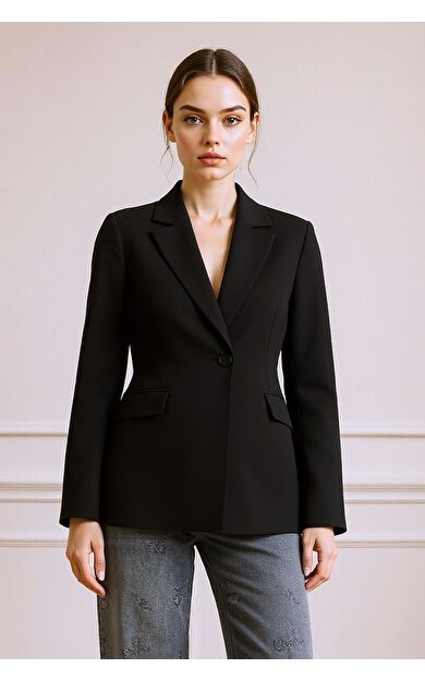 DeFacto Regular Fit Blazer Ceket F9441AX25WNBK81