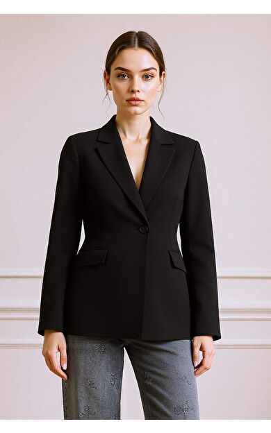 DeFacto Regular Fit Blazer Ceket F9441AX25WNBK81
