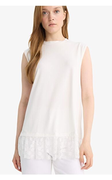 DeFacto Regular Fit Bisiklet Yaka Kolsuz Tunik F9444AX25HSER105