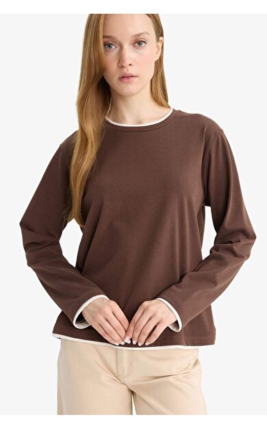 Regular Fit Bisiklet Yaka Uzun Kollu Tunik