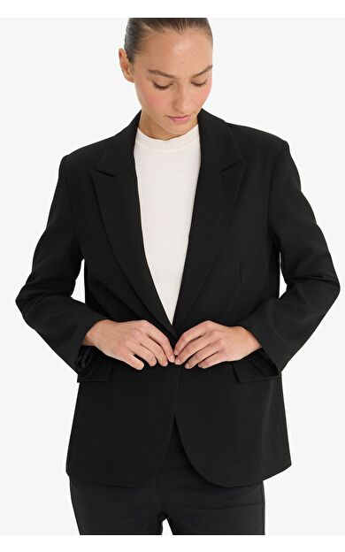 DeFacto Regular Fit Düğmeli Blazer Ceket F9465AX25AUBK81