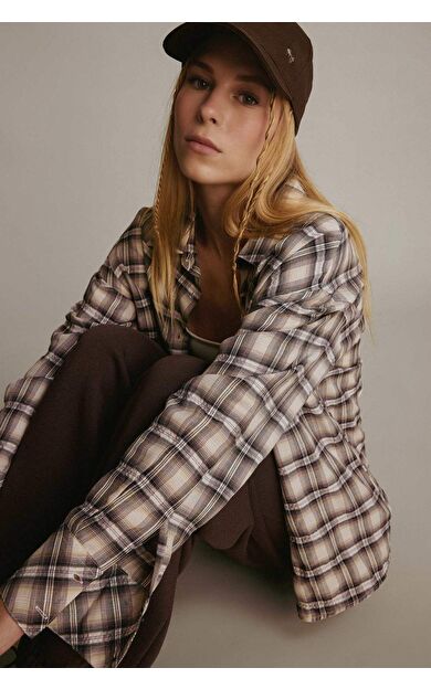 Coool Oversize Geniş Kalıp Gömlek Yaka Dokulu Uzun Kollu Gömlek