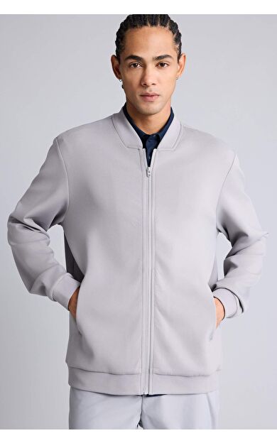 DeFacto Standart Fıt Dik Yaka Hırka