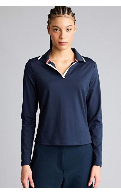 DeFacto Standart Fıt Polo Yaka Sporcu Uzun Kollu Polo Tişört