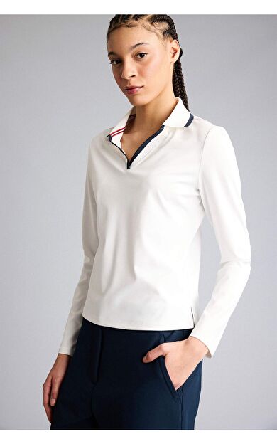 DeFacto Standart Fıt Polo Yaka Sporcu Uzun Kollu Polo Tişört