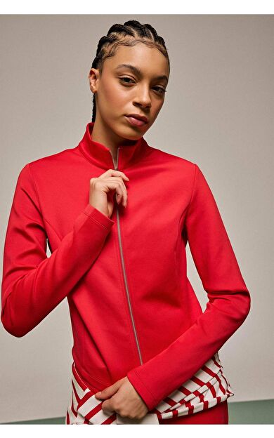 DeFacto Standart Fıt Dik Yaka Skuba Dalgıç Kumaş Hırka