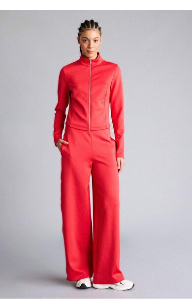 DeFacto Wide Leg Cepli Geniş Paça Standart Boy Skuba Dalgıç Kumaş Sporcu Pantolon