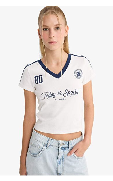 Coool Fitted Baskılı Ribana Kısa Kollu Tişört F9514AX25HSWT32