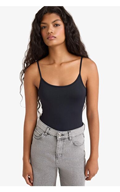İnce Askılı Basic Düz Çıtçıtlı Body