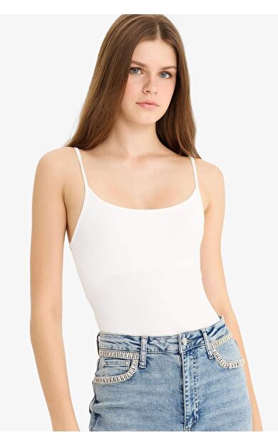 İnce Askılı Basic Düz Çıtçıtlı Body