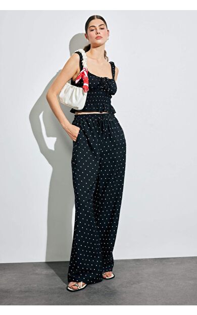 DeFacto Straight Fit Çift Cepli Yüksek Bel Midi Pantolon