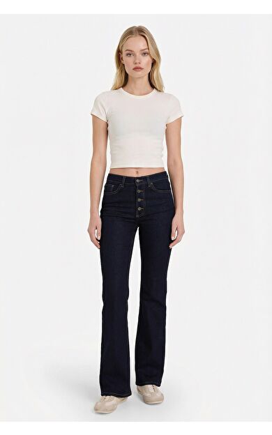 DeFacto Mia Flare Fit Normal Bel Düz Paça Uzun Jean Pantolon